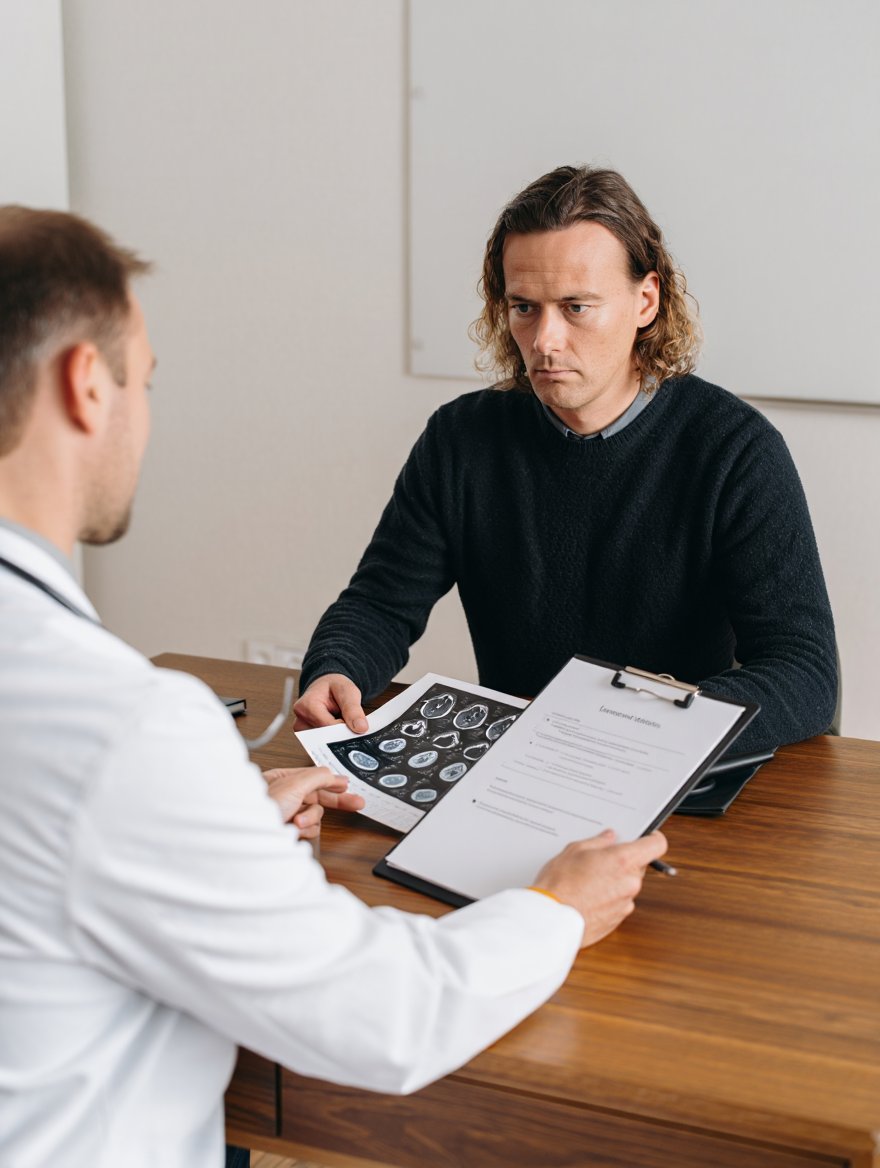 Врач обсуждает план лечения с пациентом